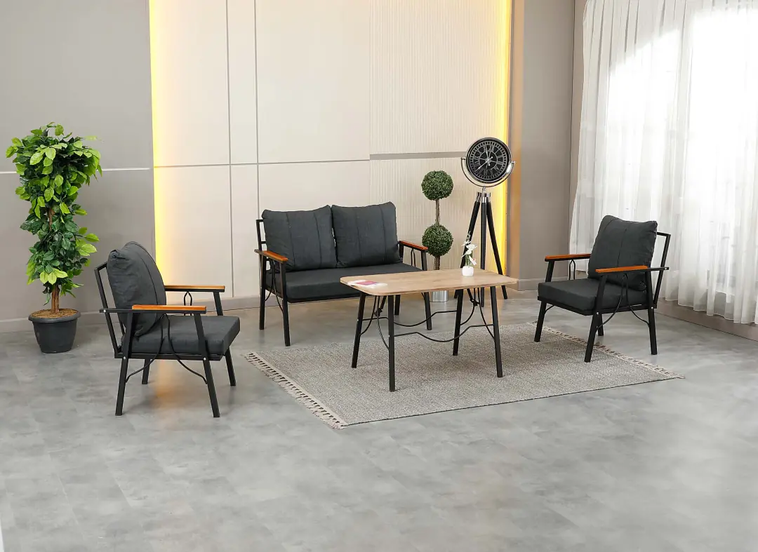Rüya, 2+1+1 Bahçe-Balkon Mobilyası, Antrasit